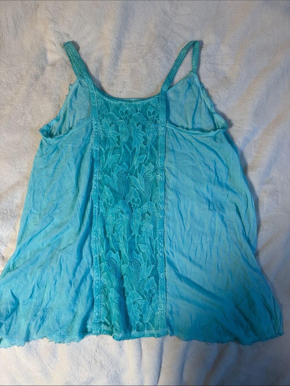 White Crow Turquoise Lace-Panel Camisole